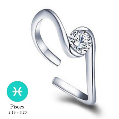

12 Constellations Exquisite Glistening Retro Lovers Ring Women Ancient Elegant Attractive Zinc Alloy Finger Ring