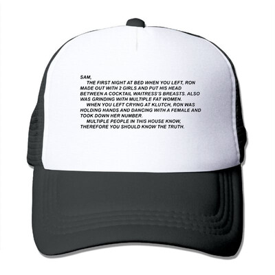 

Jersey Shore The Letter Returns Racer Summer Sun Protection Mesh Cap Baseball Hat Cap Adjustable