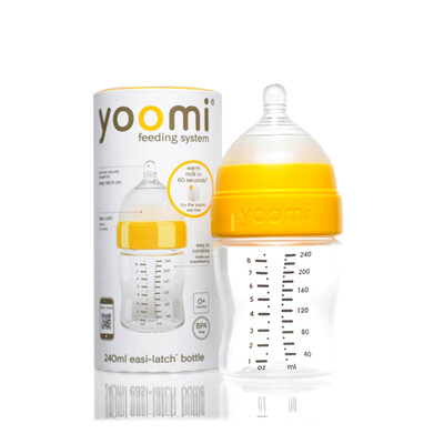 

YOOMI Natural Baby Feeding Bottle Anti-colic Slow Flow Teat Wide Neck 8 Ounces 2 Pack
