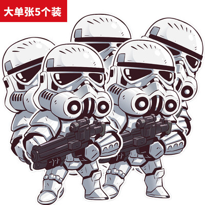 

Banzheni suitcase stickers refrigerator motorcycle laptop waterproof stickers guitar skateboard dead fly mainstream logo Europe&the tide brand big stickers Star Wars soldiers 5 Pack