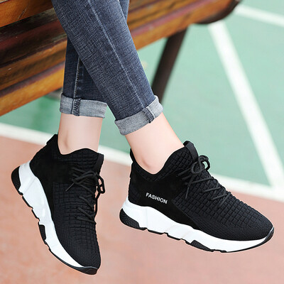 

Centennial Centenary Ms Mesh Breathable Thick Foundation Increased Korean Casual Joker Sports Running Shoes 1675 Black 39