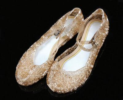 

MUABABY Girls Elsa PVC Sandals Children Summer Party Dancing Shoes Kids Princess Shoes 5 Colors Princess Cosplay Accessories