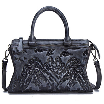 

Genuine leather women shoulder crossbody bag for female 2018 new luxury embossed handbags brand handbag designer messenger bags