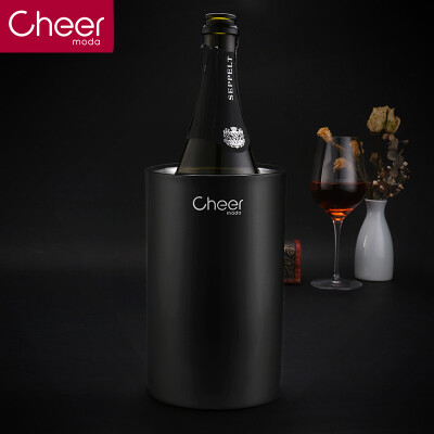 

Cheer Qier Stainless Steel Red Wine Ice Bucket Champagne Bucket Beer Bucket Ice Bucket Bar Food Bar Ice Bucket Fast Cooling Ice Wine Bottle BT02 Dark Black