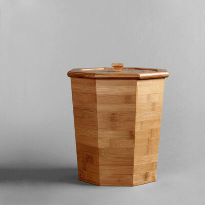 

Octagonal Bamboo Waste Water Leaves Residue Bucket Container For Tea Ceremony