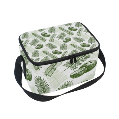 

ALAZA Lunch Box Coconut Leaf Insulated Lunch Bag Large Cooler Tote Bagfor Men Women