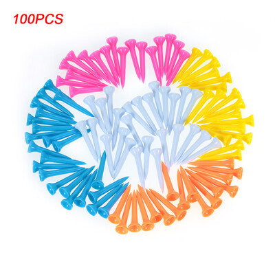 

100pcs Plastic Golf Tees Golf Ball Tee Golfer Aid Tool Mixed Color