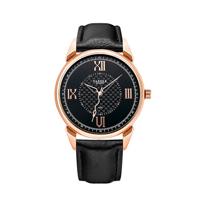 

YAZOLE 424 Leather Watch Quartz Watch Daily Waterproof Simple Business Wrist Watch