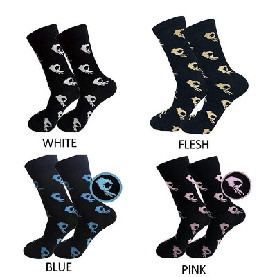 

A Pair Unique OK Gesture Comfortable Cotton Hose Socks Warm&Breathable for Men Women Autumn Winter