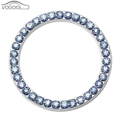 

40mm157" Auto Car Bling Decorative Accessories Automobiles Start Switch Button Decorative Diamond Rhinestone Ring Circle Trim