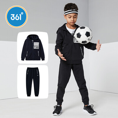 

361°361 Degree Childrens Wear Boy Long Sleeve Set Knit Sports Set Childrens Set 2019 Spring New Boy Set N51913473 Carbon Black 140