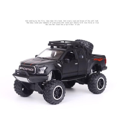 

Simulation of the raptor F150 off-road boxed alloy car model exploded version with shock absorber childrens toy car