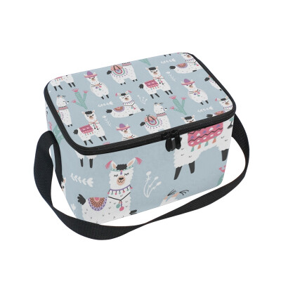 

ALAZA Lunch Box Insulated Llama Alpaca Lunch Bag Large Cooler Tote Bag for Men Women