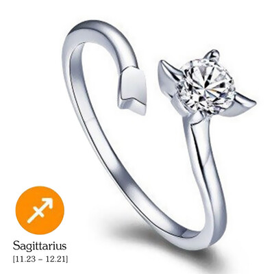

12 Constellations Exquisite Glistening Retro Lovers Ring Women Ancient Elegant Attractive Zinc Alloy Finger Ring