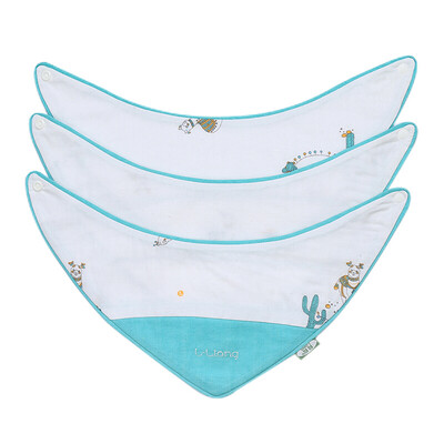 

Liangliang liangliang baby bibs first face cotton saliva towel newborn baby bib pocket four seasons three blue 3515cm