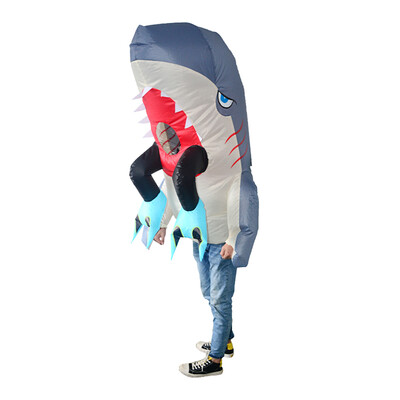 

Adults Man-eating Shark Inflatable Costume Props Blow Up Inflatable Fancy Dress for Halloween Cosplay Party Stage Performance
