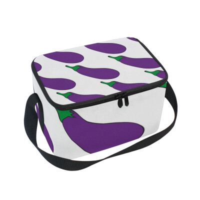 

ALAZA Insulated Lunch Box Little Eggplant Lunch Bag for Men Women Portable Tote Bag Cooler Bag