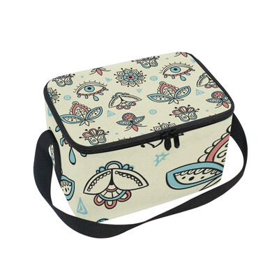 

ALAZA Lunch Box Insulated Retro Texture Lunch Bag Large Cooler Tote Bagfor Men Women