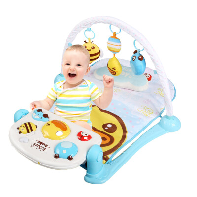 

Baby Kick Piano Gym Play Mat Fun Activity Center With Light Music Cushion Rattle Toy For Baby Boy Girl 0-36 Months Blue