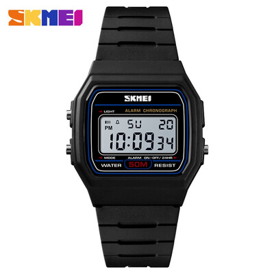 

SKMEI 1412 Men Analog Digital Watch Fashion Casual Sports Wristwatch Time Display Alarm 5ATM Waterproof Leather Strap Backlight
