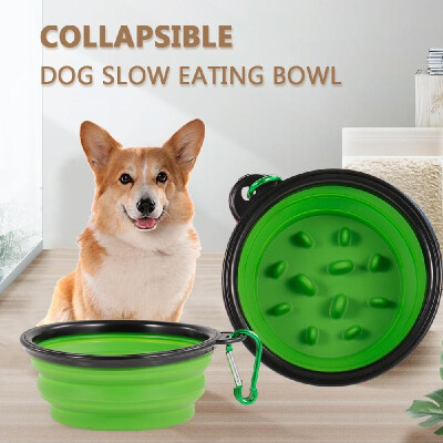 

Pet Slow Eating Bowl Foldable Dog Feeder Eco-Friendly Durable Non-Toxic Preventing Choking Healthy Dish Pet Supplies-Large Size