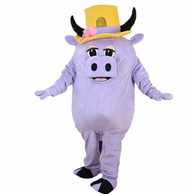 

LangtengLight Purple Pig Mascot Costume Cartoon Cosplay Party Halloween Christmas Festival Performance