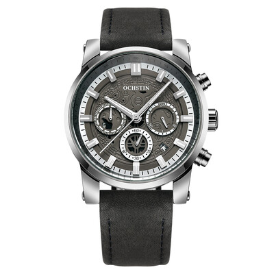 

OCHSTIN Business Men Watch Leather Strap Quartz Sport Wristwatch Calendar Fashion Casual Male Luminous Watches
