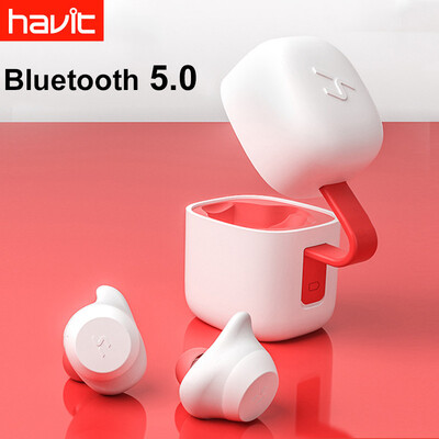 

Original HAVIT g1w Bluetooth Earphone True Wireless Sport headphone Waterproof Stereo Earbuds With Wireless Charging Features