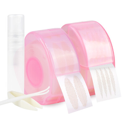 

Beauty skin mesh lace openwork double eyelid stickers 720 stickers half month olive type MF8703 double-sided invisible natural glue free with spray bottle tweezers push rod