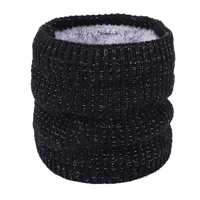 

Men Women Ribbed Knit Ring Scarves Faux Fur Bling Bling Details Winter Tube Snood Scarf Neck Warmer Neckerchief