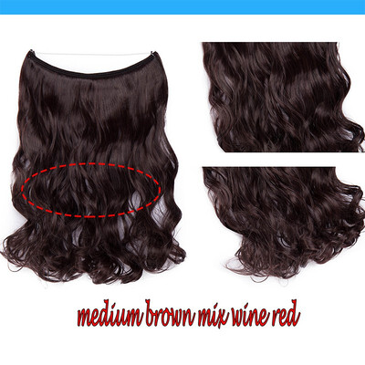 

20 Inches Invisible Wire No Clips in Hair Extensions Secret Fish Line Hairpieces Silky Straight real natural Synthetic