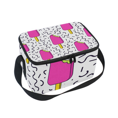 

ALAZA Pattern With Bitten Ice Cream Lunch Box Insulated Lunch Bag Large Cooler Tote Bagfor Men Women