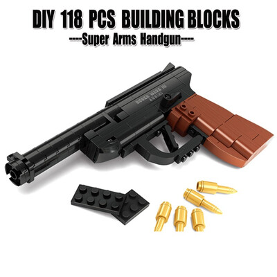 

Cheap Hot DIY 118PCS Weapon Mauser Gun Arms Plastic Building Blocks Army Model Handgun Bricks Toys Compatible with lego For Kids