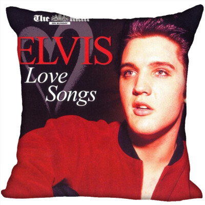 

Elvis Pillow Cover Bedroom Home Office Decorative Pillowcase Square Zipper Pillow Cases Satin Fabric No Fade