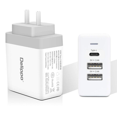 

USB C Charger DelippoUL Listed 65W PD & QC 30 USB 3 in 1 Travel Wall Charger Adapter Compatible for NintendoGoogle PixelGalax