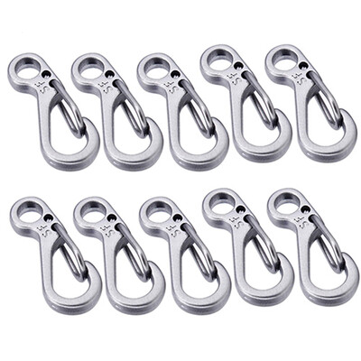 

10PCSSET Spring Buckle Snap Alloy Nickel-Free Plating Mini Key Ring Carabiner Bottle Hook Paracord Camping Accessories