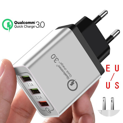 

Mzxtby 3 Ports Quick Charge 30 18W Charger for iPhone Samsung Xiaomi Huawei Honor redmi Mi QC30 Fast Charging USB Wall Charger