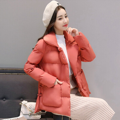 

Cypress House 2018 Winter New Lapel Long Sleeve Pocket Design Temperament Warm Short Down Jacket S84R0046YA505M Rust Red