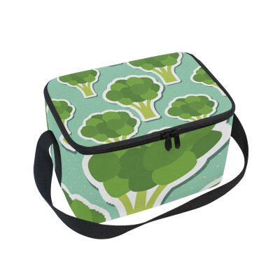 

ALAZA Broccoli Pattern Lunch Box Insulated Lunch Bag Large Cooler Tote Bagfor Men Women