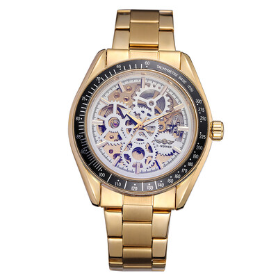 

WINNER A5 Men Watch Semi-Automatic Mechanical Watch Time Display Fashion Casual Stainless Steel Strap Luminous Hands Male Wristwat