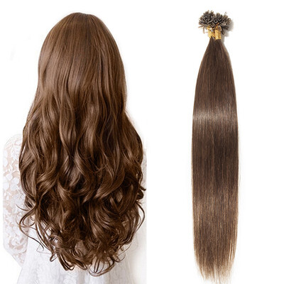 

Fusion Hair Extensions Invisible NailU Tip Glue Real Human Hair Extensions Real Soft Hair Extensions 50 strands50g