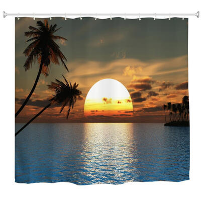 

Sunset Glow Polyester Shower Curtain Bathroom Curtain High Definition 3D Printing Water-Proof