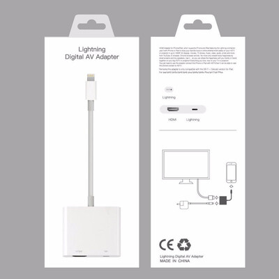 

Lightning Digital AV HDMI Adapter 4K Cable Connector up to 1080P HD for iphone 88p566s77PIpad AirIpod