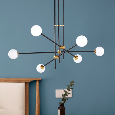 

Post-modern chandelier Nordic living room restaurant creative simple chandelier study bedroom rotary lamp