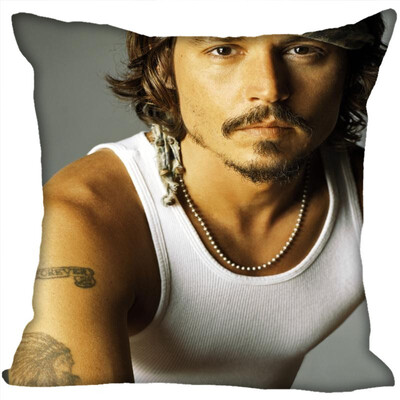 

Johnny Depp Hot Sale Pillow Case High Quality New Years Pillowcase Decorative Pillow Cover For Wedding Decorative Christmas 35x35CM 35x35CM