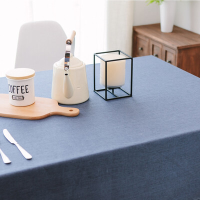

Waterproof linen cotton&linen coffee restaurant table cloth cloth tea table plain solid color rectangle protection ironing tab