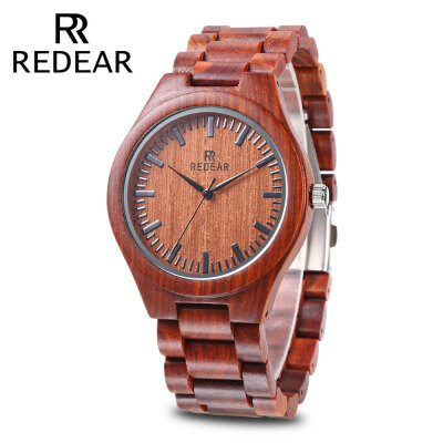 

REDEAR SJ1448 Men Quartz Wooden Watch Wood Grain Dial Male Wristwatch