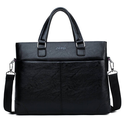 

Jeep Brand Men Briefcase Bag Business Leather Handbag For 13 inch Laptop bags Man Travel Briefcase Tote Bag A4 Files Male 113