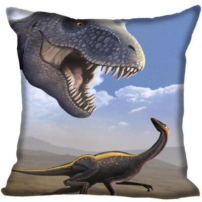 

Dinosaur Pillow Cover Bedroom Home Office Decorative Pillowcase Square Zipper Pillow Cases Satin Fabric No Fade