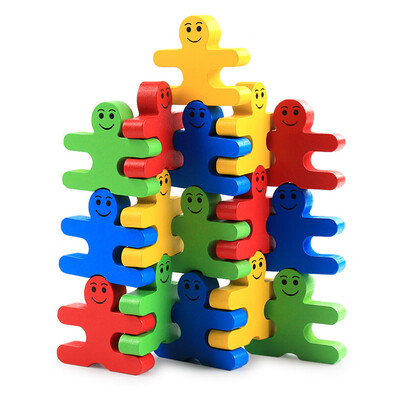 

Wood Building Blocks Stacking Game Toys for Kids Children Toddlers Preschool Boys Girls Learning Educational Toy Wooden Assembled